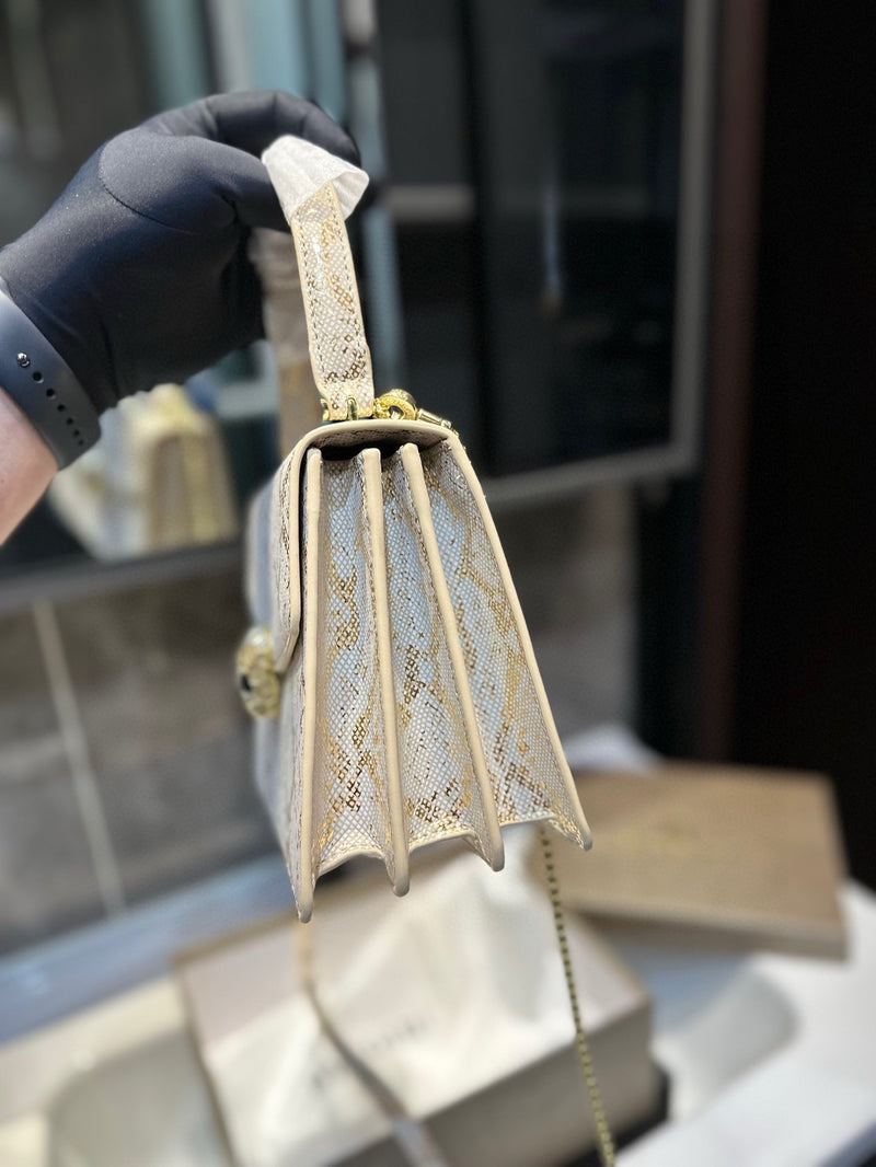 Bolsa de Luxo Serpenti Edição Exclusiva – Estilo Clutch com Fecho Cabeça de Cobra